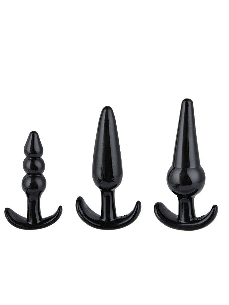 Power Escorts - BR275 - Triple Anal Plugs - Anal Starter Set - 3-Pack Anal Plugs - Black - Buttplug 3 different sizes - attractive Colour box
