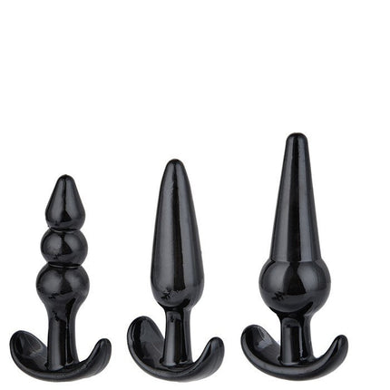 Power Escorts - BR275 - Triple Anal Plugs - Anal Starter Set - 3-Pack Anal Plugs - Black - Buttplug 3 different sizes - attractive Colour box