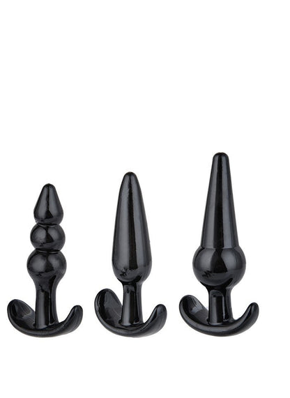 Power Escorts - BR275 - Triple Anal Plugs - Anal Starter Set - 3-Pack Anal Plugs - Black - Buttplug 3 different sizes - attractive Colour box