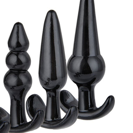 Power Escorts - BR275 - Triple Anal Plugs - Anal Starter Set - 3-Pack Anal Plugs - Black - Buttplug 3 different sizes - attractive Colour box