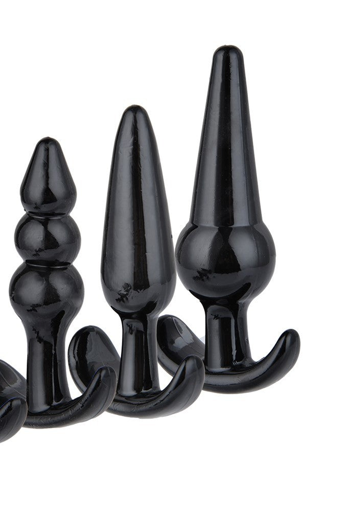 Power Escorts - BR275 - Triple Anal Plugs - Anal Starter Set - 3-Pack Anal Plugs - Black - Buttplug 3 different sizes - attractive Colour box
