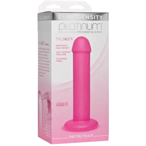 Doc Johnson Dual Density Platinum Dildo - The True Touch - Pink - Truskyn Silicone - 7.5 inch insertable