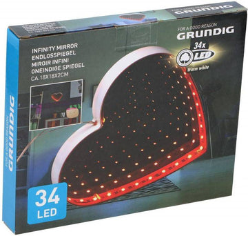Hartvormige make-up spiegel met 34 leds - Grundig, 18x18 cm