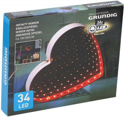 Hartvormige make-up spiegel met 34 leds - Grundig, 18x18 cm
