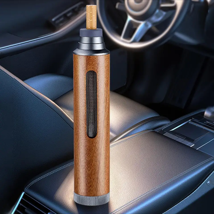 Wooden Car Ashtray Durable Cigarette Holder for Outdoor Bars, Cars and Hotels Dimensions 133x28mm