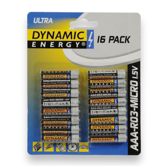 Dynamic Energy batteries R03 AAA 16 pieces zinc 1.5V