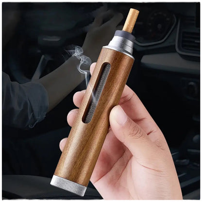 Wooden Car Ashtray Durable Cigarette Holder for Outdoor Bars, Cars and Hotels Dimensions 133x28mm