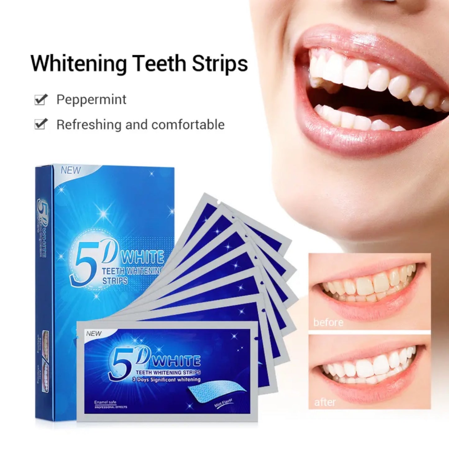 Tanden Bleken Strips 5d whitening strips 14stuks per verpakking