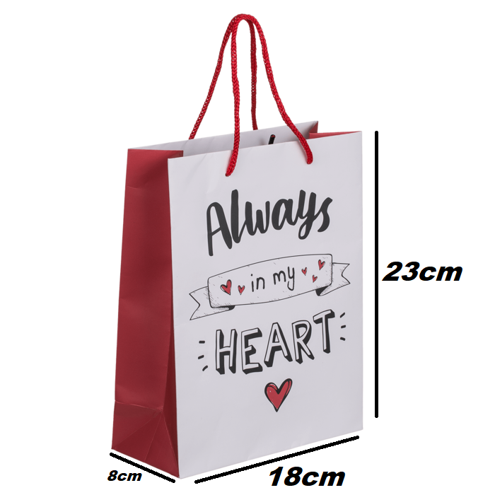 Small Bag Always in my Heart Motif 23x18x8cm 1 Piece