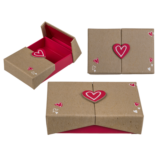 Shipping Box With Hearts Motif 12x8cm 1 Piece