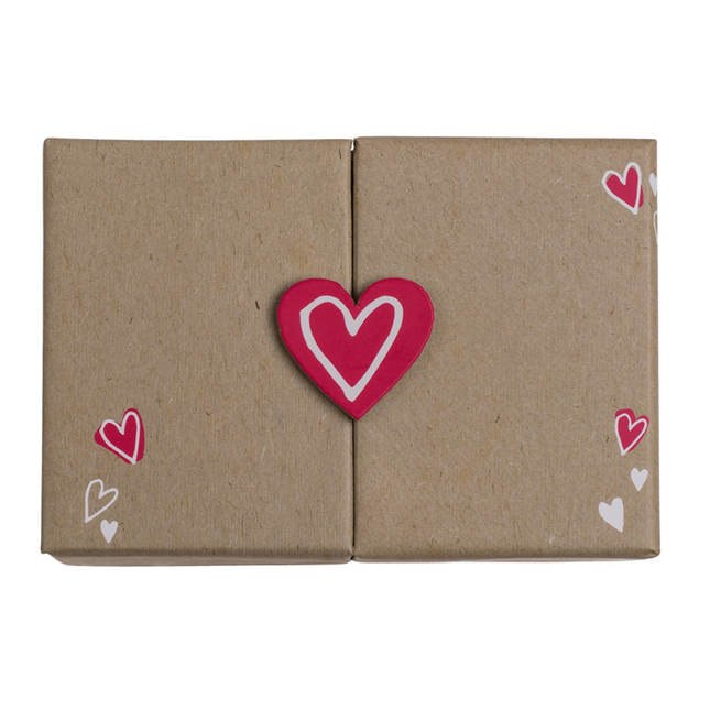 Verzendoosje Met Hartjes Motief 12x8cm 1 Stuk