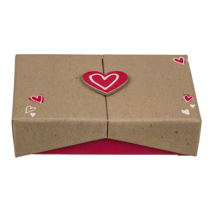 Verzendoosje Met Hartjes Motief 12x8cm 1 Stuk