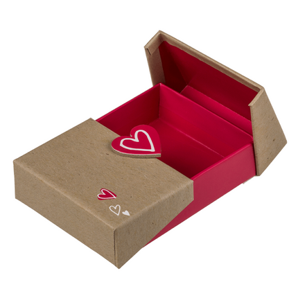 Verzendoosje Met Hartjes Motief 12x8cm 1 Stuk