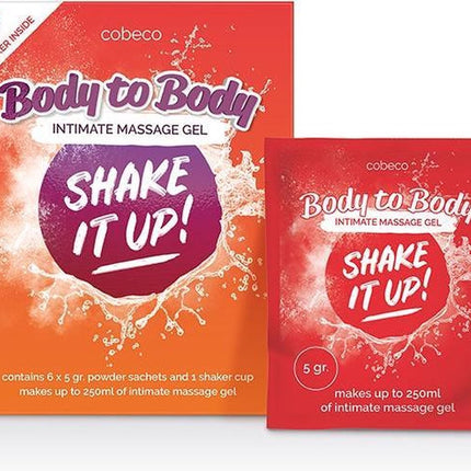 Cobeco Shake It Up 100 x 5 Gram - Intimate Massage Gel Powder - 5 Gram Creates 250 ML Massage Gel