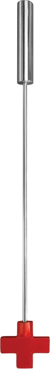 Zware Metalen Zweep - Rood Leer - 56 cm