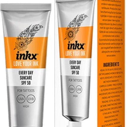 Ink'd Tattoo 4 Pack Total Care - All Day Creme &amp; Color Boost / Sun Care / Body Oil / Moisturizer